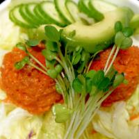 Spicy Tuna Bowl · sushi rice,iceburg lettuce salad, avocado, cucumber, radish sprout, sesame seeds