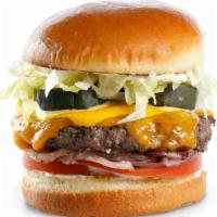 Classic Cheeseburger · Chuck angus prime burger topped with American & cheddar cheeses, special sauce, mayonnaise, ...
