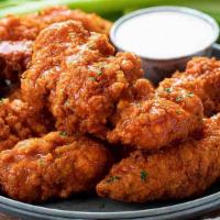 Buffalo Tenders · The classic tangy and creamy buffalo sauce we all love. Comes with celery sticks and the dip...