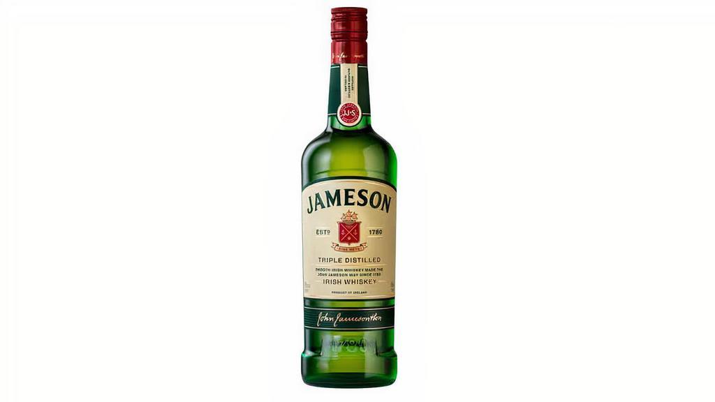 Jameson Irish Whiskey (750Ml) · Perhaps the most notable whiskey on earth, Jameson Irish Whiskey is a crisp, sippable drink that has stood the test of time. Offering hints of vanilla, cream and freshly cut grass with a touch of sweetness, Jameson Whiskey is aged for a minimum of four years, resulting in the quintessential triple-distilled liquid that is both smooth and versatile. Simply put, it's the stuff that turned Jameson's green bottle into an icon, making it the brand we all know and love today.