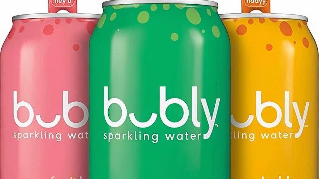 16Oz Bubly · Crisp sparkling water paired with natural fruit flavors! Choose from Blackberry or Grapefruit!