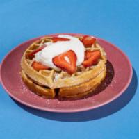 Waffles · Two waffles, whipped cream, fresh strawberries