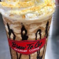 Roca Mocha Frap · Our Mocha Roca Frappe is a combination of our Dark Roast Espresso Forte', Almond Roca Candy,...