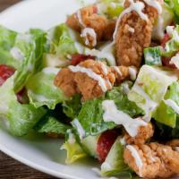 Chicken Salad · Comes with Fresh Romaine Lettuce, Cabbage, Sweet Corn, and Grape Tomato. Sliced  Boneless Ch...