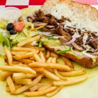 Philly Cheesesteak Sandwich · Steak, fresh mushrooms, onions, bell peppers, and cheese.