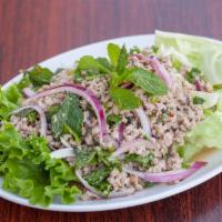 Larb Salad · Choice of ground pork, beef, chicken or tofu with red onion, green onion, mint, cilantro, cu...