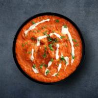 Bright Butter Chicken · (16 Oz.) Tender pieces of chicken made with rich cashew nuts paste, tomato gravy, and finish...