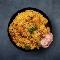 Marvelous Chicken Biryani · (24 Oz.) Aromatic rice cooked with chicken tenders, Indian spices, and herbs. Served with a ...