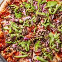 Northwood Special-Mini · Pepperoni, Ham, Mushrooms, Red Onions, and Green Peppers.