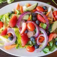 Himalayan Salad · Organic mixed greens, cucumber, tomatoes, carrots with honey based Himalayan dressing.