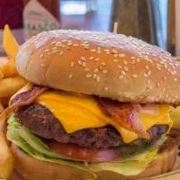 Cheeseburger · At spires, all of our burgers are made with fresh ground beef patties. Served with your choi...