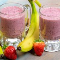 La'S Smoothies · strawberry blueberry smoothie made with Almond milk