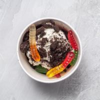 Kids Dirt Sundae · Vanilla ice cream with crushed Oreos and a gummy worm.