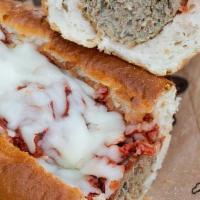 Meatball Sandwich · Italian meatballs, roasted red peppers, sauce & mozzarella
