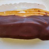 Eclair [Ea] · An éclair is an oblong pastry made with choux dough filled with a cream and topped with choc...