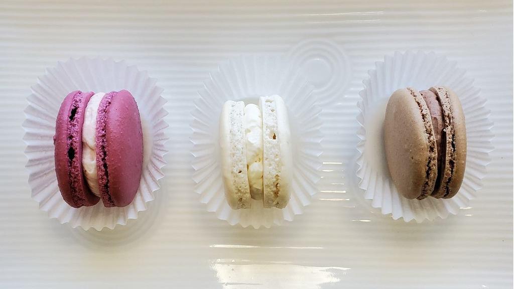 Macaroons (Medium) [Ea] · Macarons are light-as-a-feather French confections that just melt in your mouth. Choose from Chocolate, Vanilla, Raspberry, Lemon, Pistachio flavors or get one of each.