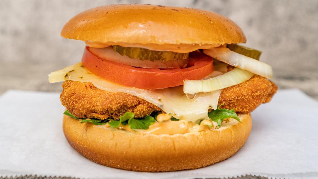 Crispy Chicken Sandwich With Fries & Soda · 
