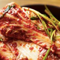 Kimchi (12Oz) · - Traditional Korean fermented spicy cabbage salad, 
- Ingredients: Napa cabbage, radish, ap...