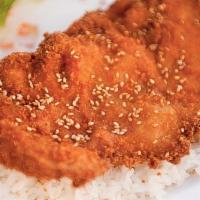 [Meat Only] Sesame Chicken (Deep-Fried, Chicken Katchu, 9-10 Oz) · 9-10 oz of Sesame Chicken Meat only. No sides.
