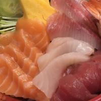 Chirashi · Comes with house salad. Mixed sashimi over sushi rice.
