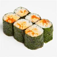 Baked Salmon Roll · Baked salmon with sushi rice wrapped in nori.