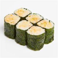 Spicy Scallop Roll · Spicy scallop with sushi rice wrapped in nori.