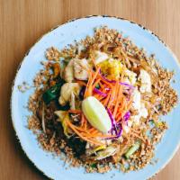 Crab Pad Thai · CRAB / Pan fried rice noodle/ egg/ bean sprout/ green onion/ crushed peanut in house pad Tha...