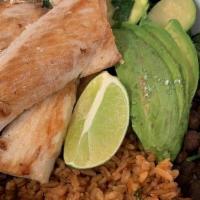 Grilled Fish Bowl · a la plancha (seared), farmer's veggie, beans, avocado, and chipotle aioli. choice of brown ...