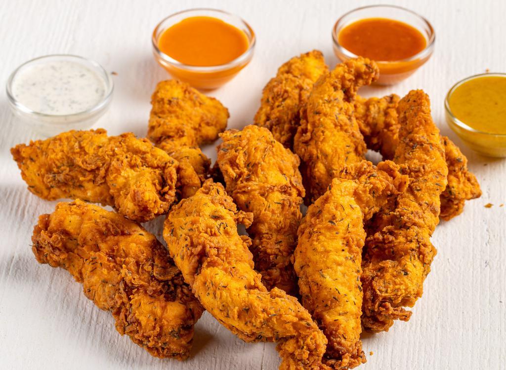 Tenders By The 10 · 10 Chicken Tenders with your choice of up to 3 house-made dipping sauces