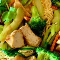 Stir-Fried Noodle · Flat or egg noodle with tofu and vegetable choice: soft or crispy.