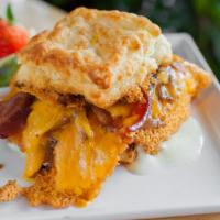 Biscuit Sandwich · bacon.  caramelized onion.  cheddar cheese skirt. chive mascarpone.  egg.  griddled biscuit....