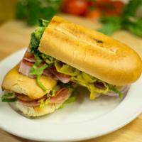 Italian Cold Cut · Salami, pepperoni, ham, lettuce, tomato, pepperoncini, red onions, provolone, mayo & Italian...