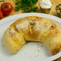 Vinny'S Special Calzone · Pepperoni, meatballs, mushrooms, onions, bell peppers, black olives, ricotta & mozarella