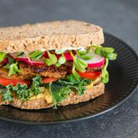 Grilled Veggie Sandwich · Hard-boiled eggs, carrots, celery, light mayo and mixed baby greens.