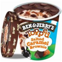 Ben & Jerry'S Topped Salted Caramel Brownie (1 Pint) · Ben & Jerry's Vanilla ice cream with salted caramel swirls & fudge brownies topped with cara...