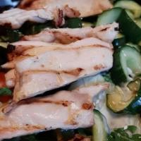 Chicken Salad · Grilled slices of chicken with spring mix salad in house dressing.
