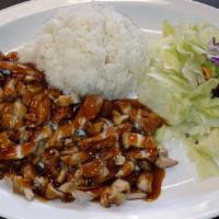 Chicken Teriyaki Plate · Chicken Teriyaki over Rice and Salad