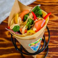 Veggie Crisp · Vegetarian Choice.
Melted mixed cheese, bell pepper, spinach, tomato, corn, red onion, and c...