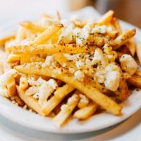 Petra Fries · French fries with Feta cheese and oregano.