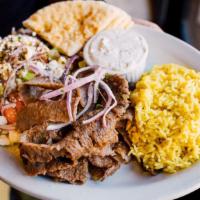 Gyro Plate · Your choice from any of our three incredibly tasty gyro meats beef and lamb, pork, or chicke...