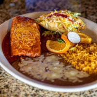 Tamal And Taco Dorado Combination · Chicken tamal and crispy taco. Served with two sides.
