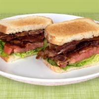 Blt · Crisp bacon, lettuce, freshly sliced tomato, and mayo on your choice of bagel.