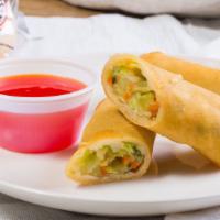 Veggie Spring Roll · Vegetarian, Vegan. Deep fried spring roll with veggies.