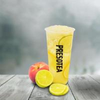 White Peach Fruit Tea · A light oolong tea infused with white peach fragrance with lemon and lychee coconut jelly.