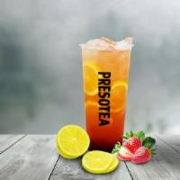 Strawberry Lemonade · A refreshing drink with fruity notes of strawberry and a dash of citrus.