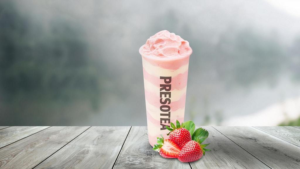 Strawberry Passion Slush · A blended strawberry and passion fruit puree, dairy free. Does not come with Creme.