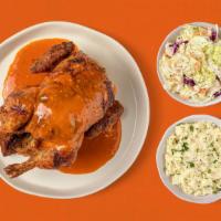 Whole Rotisserie Chicken · Whole rotisserie chicken covered with delicious, spicy Jerk sauce.
