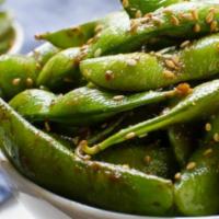 Spicy Garlic Edamame · Popular item. Served spicy.