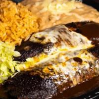 2 Enchiladas Plate · Enchiladas comes with any sauce choice red, green, or mole.