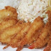 Fried Shrimp · Deep Fried Shrimp served with Rice and Macaroni Salad